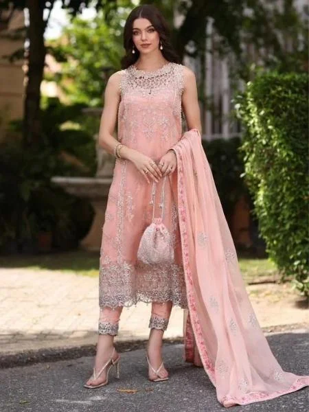 Noor D-02 EKAI Chiffon Handwork Schiffli Laserkari’23 Collection