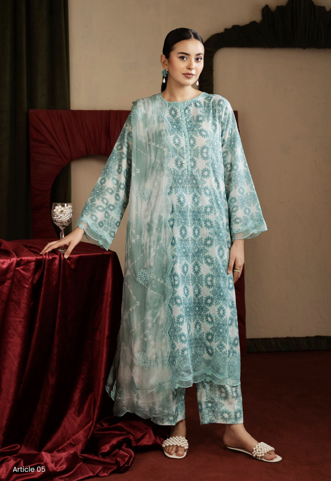Gulljee's ZIVA Unistitched Lawn Collection Lawn 25 | ART-5