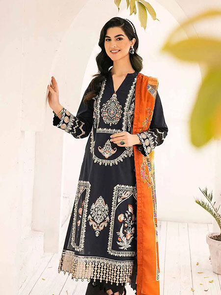 Gul-Ahmed CL-32052 Embroidered Lawn Digital Printed Suit