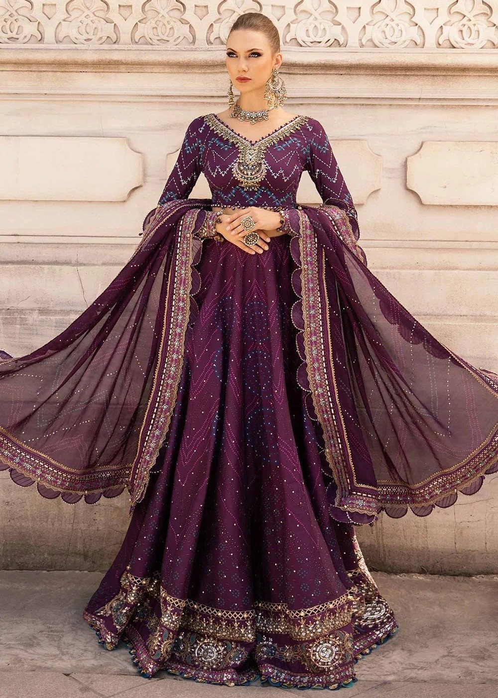 Maria B Unstitched Sateen Formals '24 | CST-802 I SHELAI12469