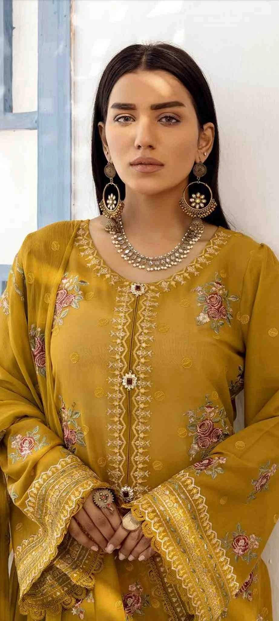 Aangan luxury swiss emb AS-02 3 pcs by Khoobsurat at Shelai