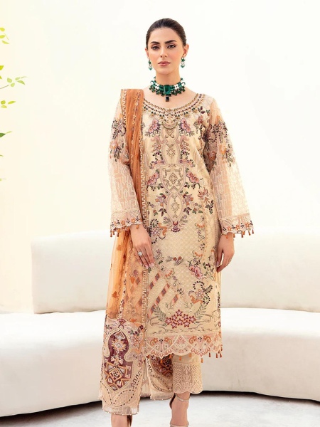 Minhal By Ramsha M-901 Embroidered Unstitched Dress collection 2023