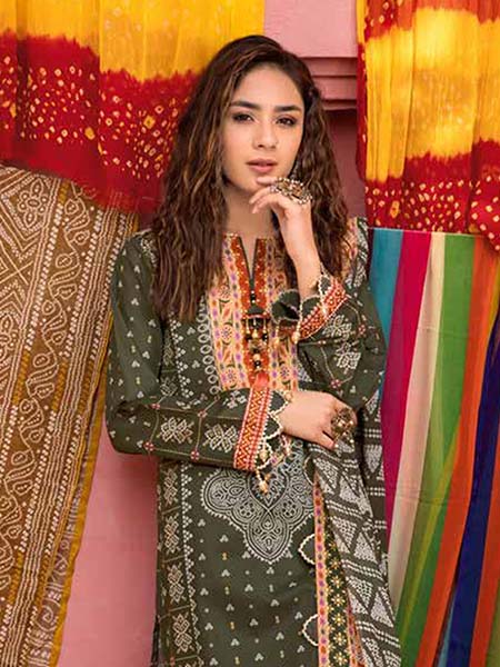 Gul Ahmed CL32180B three piece printed lawn chunri collection