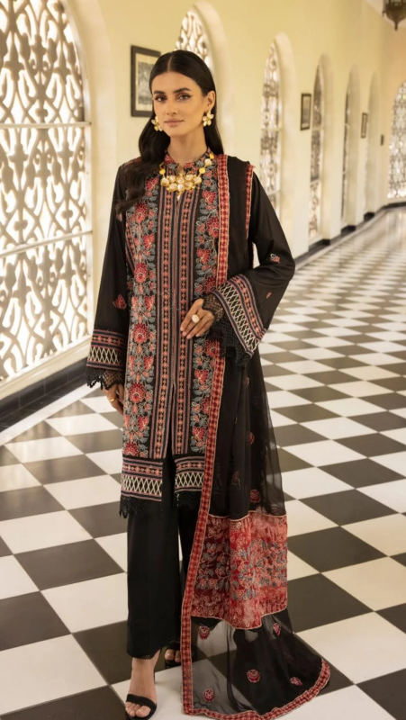 Elegant Embroidered Luxury Lawn Suits | Mahee | Luxurious-01