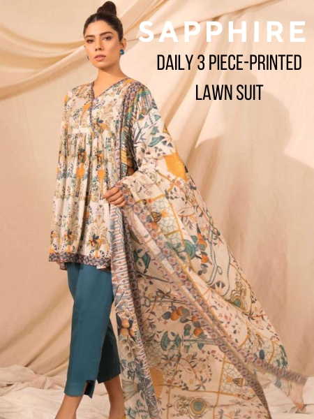 SAPPHIRE Daily 3 Piece - Printed Lawn Suit