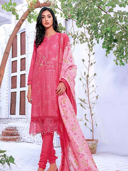 Gul-Ahmed DB-32012 Embroidered Dobby Unstitched Suit Three Piece