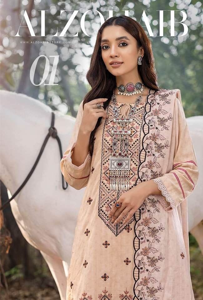 ALZOHAIB sunshine bloom embroidered cutwork edition 01 3PC