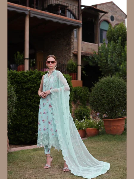 NOOR BY SAADIA ASAD D5 LUXE PRINTKARI ''24 UNSTICHED LAWN COLLECTION