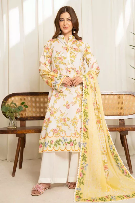 Unstitched 3Pc Printed Lawn Dress Coco | Sule 02