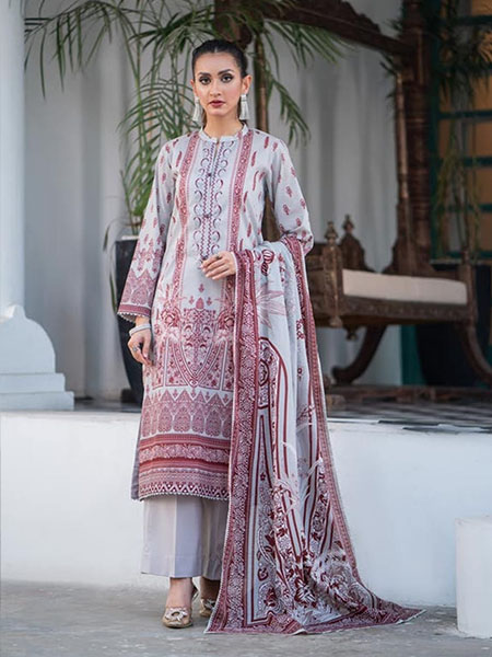 Gull Jee GSS2301-A7 Unstitched Embroidered Neck & Printed Lawn