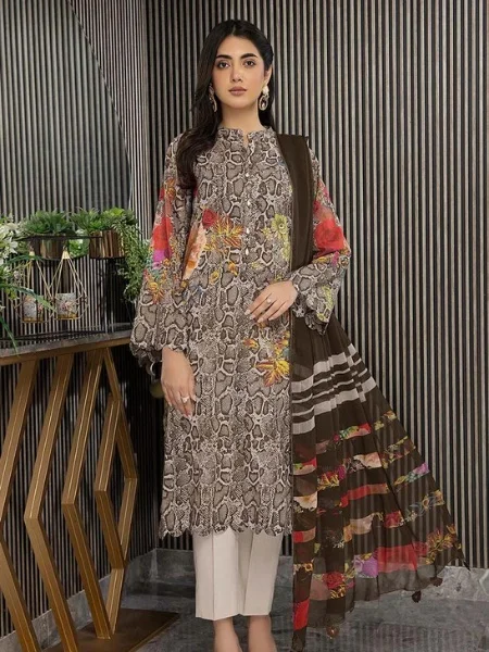 Charizma CP23-53 Unstitched Digital Printed Lawn With Chiffon Dupatta at SHELAI in Bangladesh