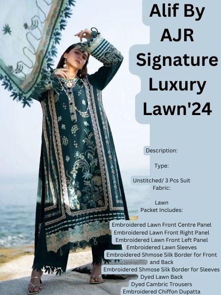 Alif By AJR Signature Luxury Lawn'2024