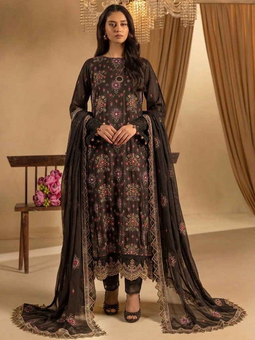 Anaya Hoor Royal Lush Signature Supreme Series Embroidered Swiss Lawn Collection | SHELAIHDE318