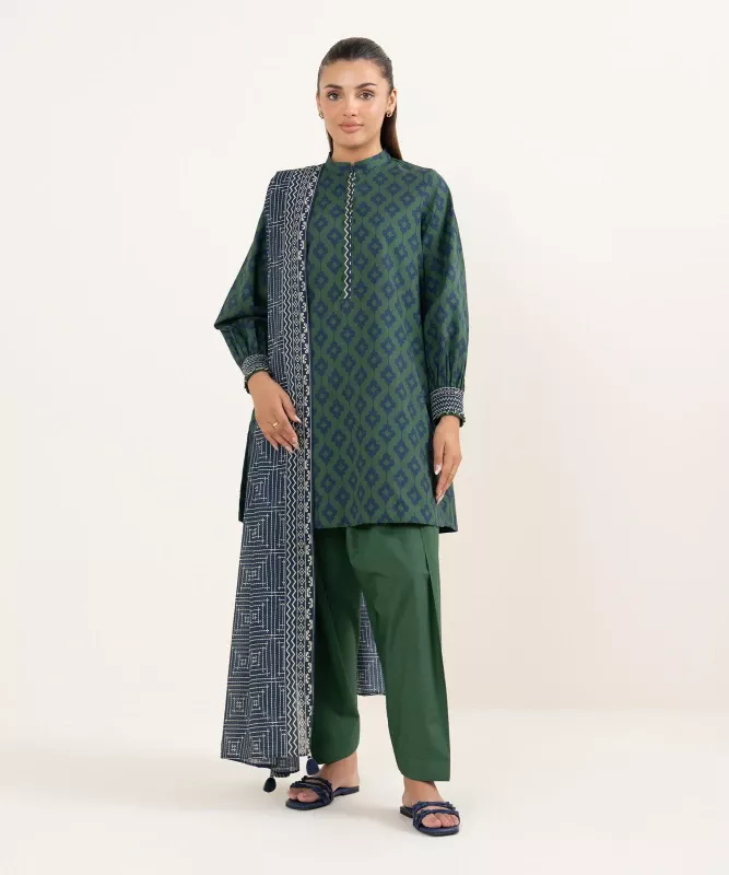 Sapphire | 3 Piece - Printed Cotton Suit |  00U3PDD25V68
