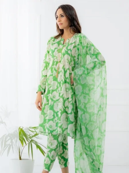 Ego Shamrock Unstitched 3 Piece Digital Printed Lawn in Bangladesh at Shelai