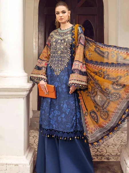 M Prints MB23MPFE 1B By Maria B Fall Edit 2023 Embroidered Cambric Suits Unstitched 3 Piece