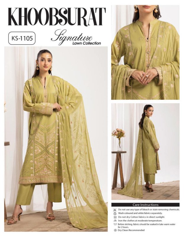 Khoobsurat Singnature Lawn Unstitched 3piece | KS-1105