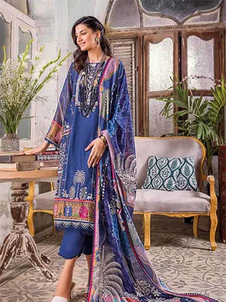 Gul-Ahmed SSM-32008 Embroidered Silk Dupatta Unstitched Suit