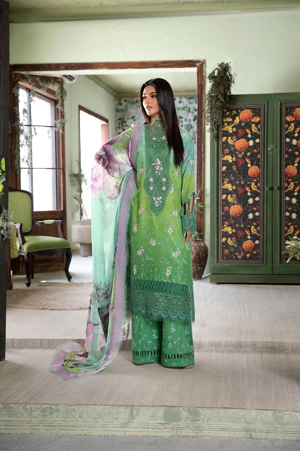 Sobia Nazir 8B  Luxury Lawn 2025 Unstitched | SHELAI27552