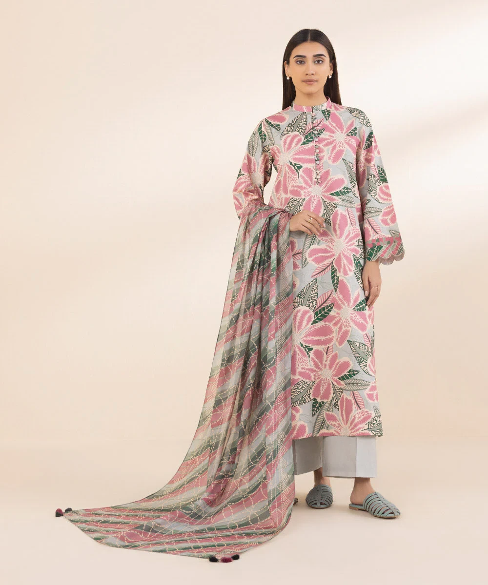 Sapphire 3 Piece - Printed Cotton Suit | 0U3PDY25V043