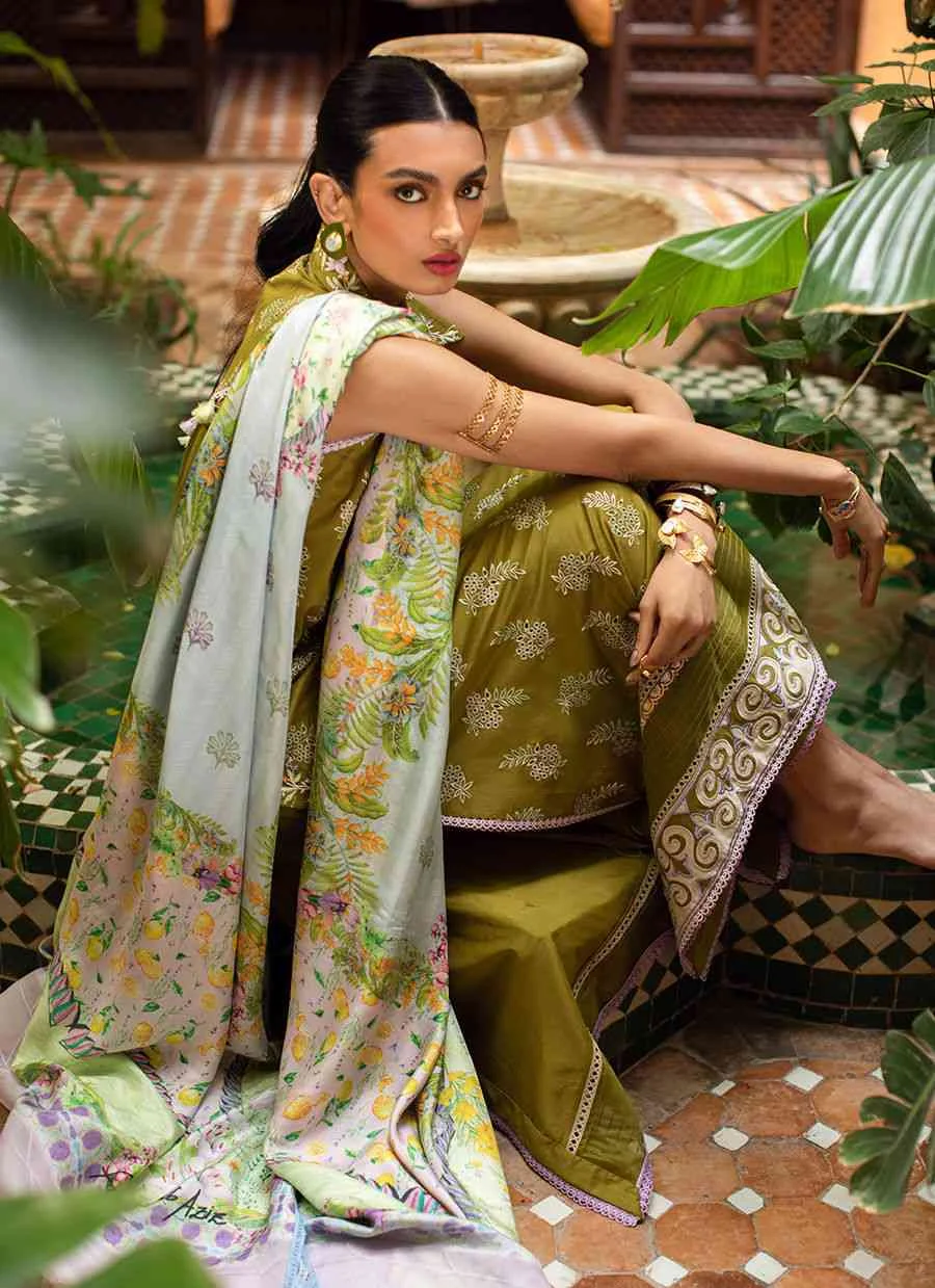 ASNI OLIVE FTA-09 Lawn by Farah Talib Aziz 3 pcs at shelai