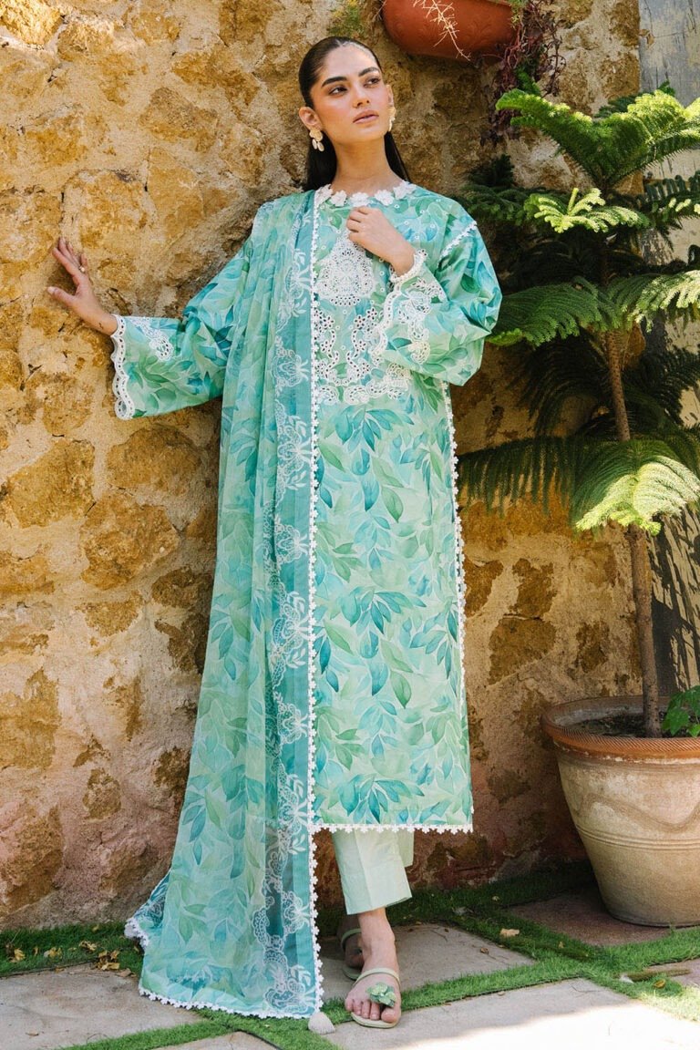 Gul Ahmed 3 Piece Embroidered Printed Lawn Suit | SHELAI26081579