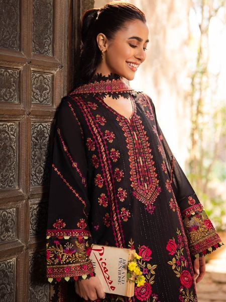 Zaha By Khadijah Shah Embroidered Lawn Unstitched 3Pc Suit ZL2024
