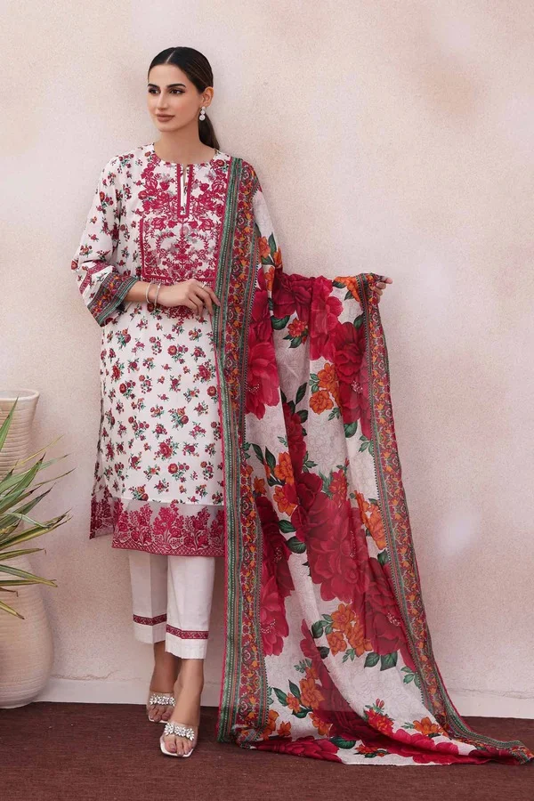 Premium Nishatlinen printed 42301094 three pieces at Shelai