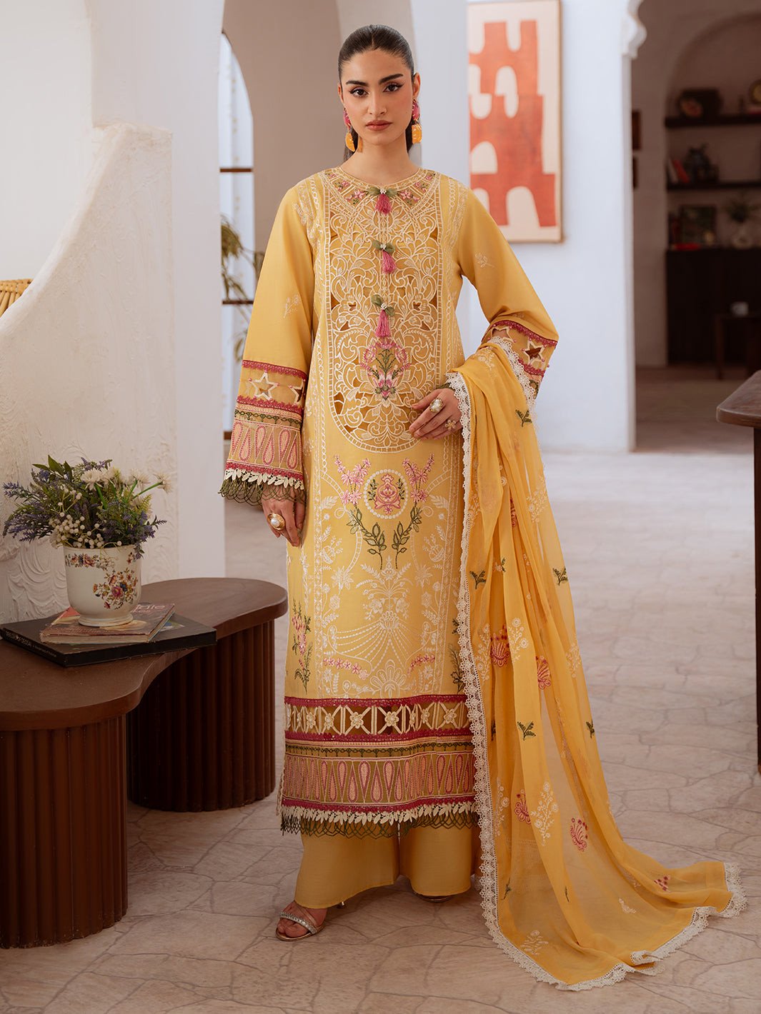 Shanaya By Mahnur Unstitched Lawn'26 | SN-01