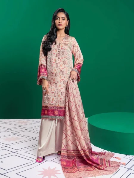 Alkaram Studio Silkworks SK-09-23-2-Nude-Peach “23 Collection