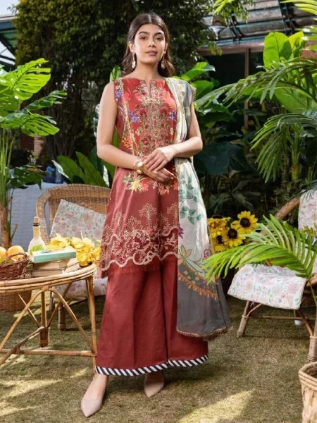 Motifz MU-3227 Bella Umang Embroidered Lawn 3Pc Suit