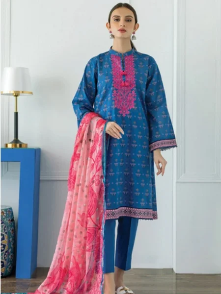 Orient OTL-23-032 Unstitched Embroidered printed 3 Piece with Chiffon dupatta