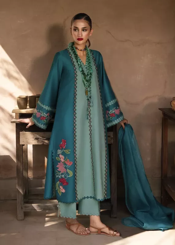 Crimson Mitti-Winter-Pret Stitched | Rani Vogue (Turquoise)
