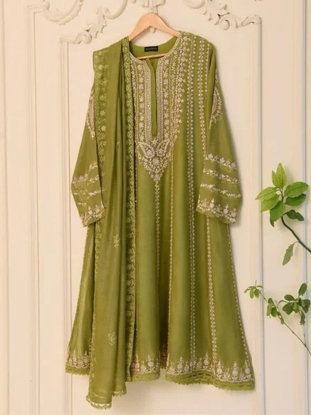 Agha Noor S107810 Stitched TWO PIECE PURE COTTON NET SHIRT WITH DUPATTA