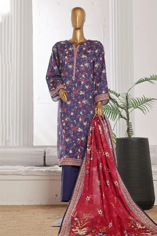 Bin Saeed Stitched 3 Piece Exclusive Printed Cotton Collection |  WCP-0041