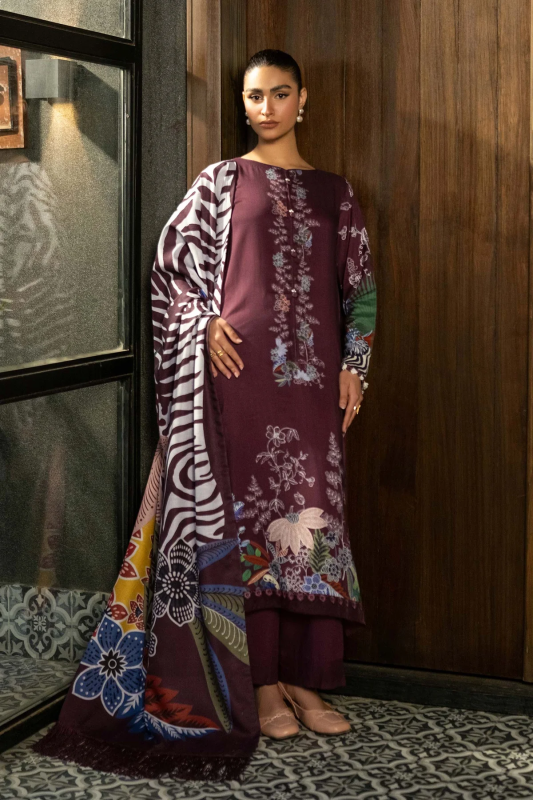 M.Basics 3 Pc Unstitched Printed Khaddar Suit | 12-A