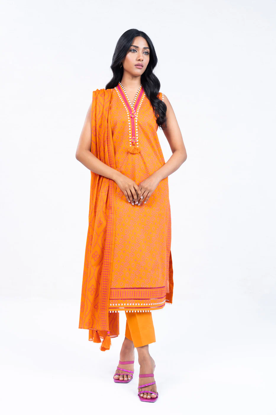 Alkaram Unstitched 3pcs | SS-23.1-24-2-Orange