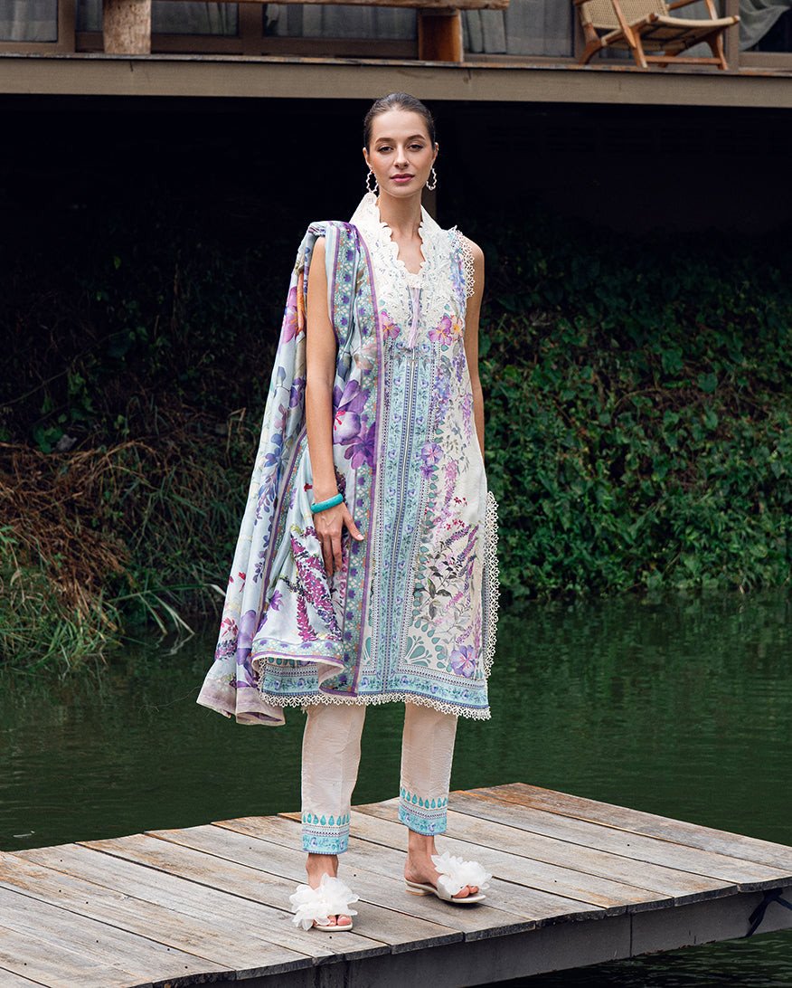 Garden Veil by Roheenaz Printed Lawn Unstitched Exclusive Collection 25 | Bloom Glimmer