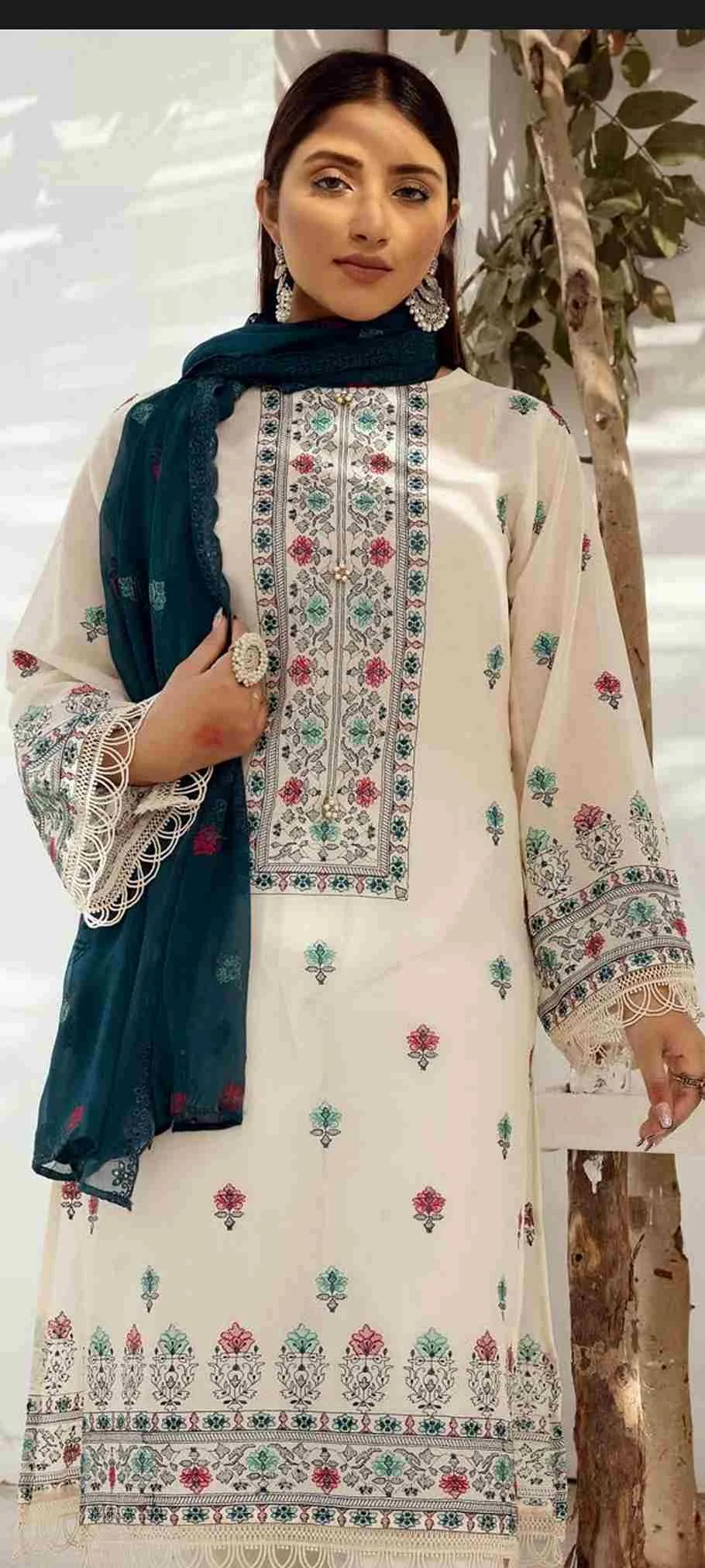 Aangan luxury swiss emb AS-08 3 pcs by Khoobsurat at Shelai