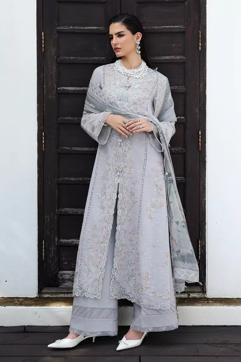 Qalamkar QLine Linen Unstitched 3pc | KL-02 HAZE