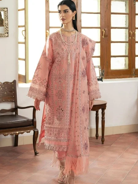 Baroque SL11-D08 EMBROIDERED SELF JACQUARD LAWN with ORGANZA COTTON PATTI DUPATTA