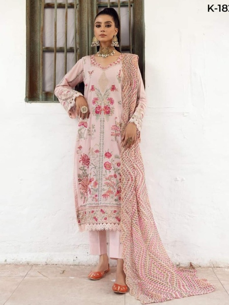 Khoobsurat k-182 Unstitched Embroidered Attractive Swiss Lawn Collection