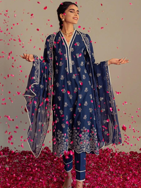 Cross Stitch MOON STONE-3Piece CHIKAN KARI LAWN SUIT