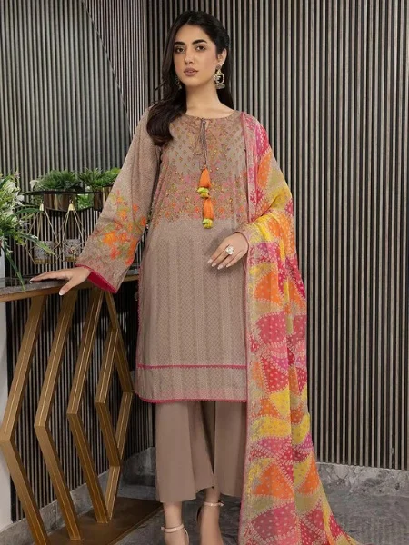 Charizma CP23-47 Unstitched Digital Printed Lawn With Chiffon Dupatta