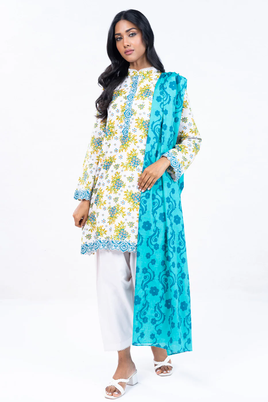 Alkaram Unstitched 3pcs | SS-12.1-24-2-White