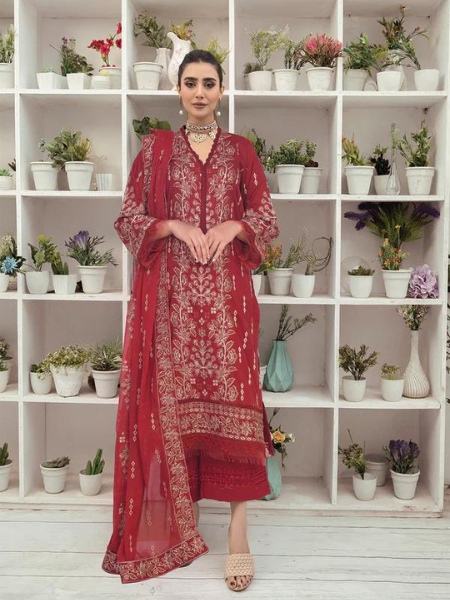 JOHRA Margrate JH-705 Unstitched Embroidered Lawn Collection with Chiffon Dupatta