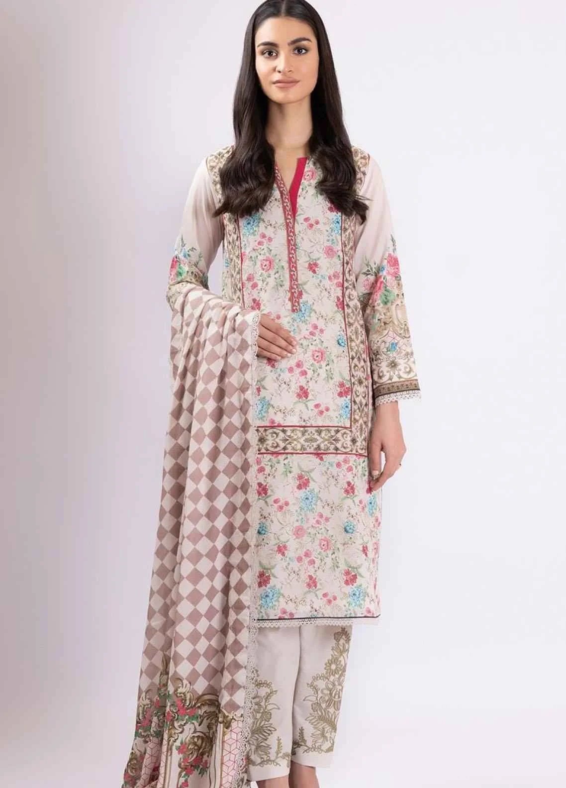 Alkaram Studio Cream 3 pieces available in Shelai SS-4.1-22