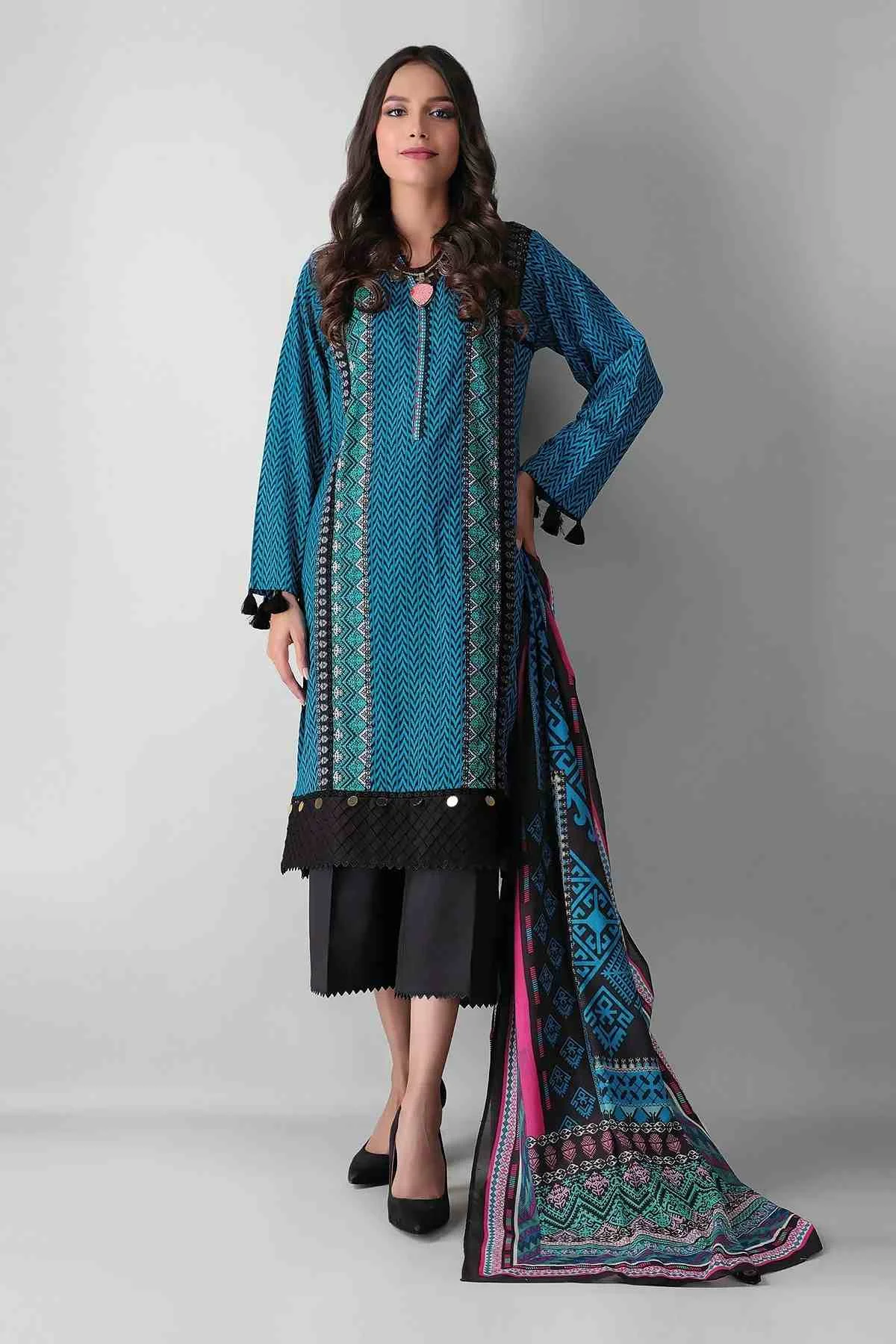 Khaadi premium blue printed A2i1341A 3 pieces suit at Shelai