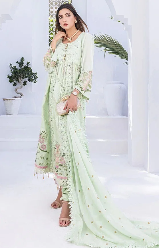 Alzohaib Rungkari embroidered printed A05 3 piece at Shelai