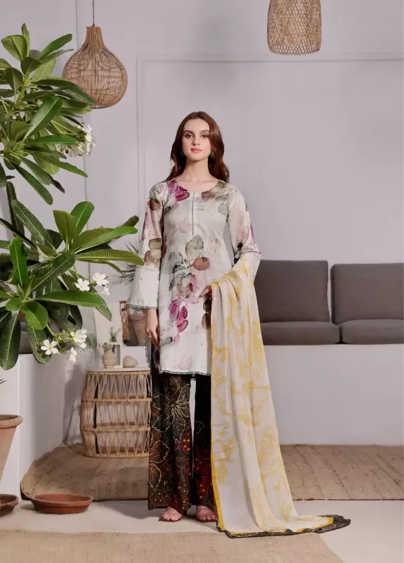 Feathers Unstitched Premium Lawn Collection 25 | FROLIC-FT407